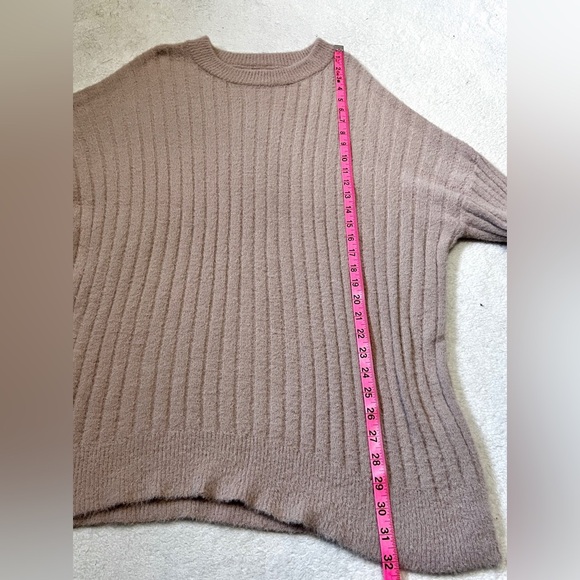 Aerie Buttercream Drop Shoulder Ribbed Sweater - Small - Picture 4 of 10